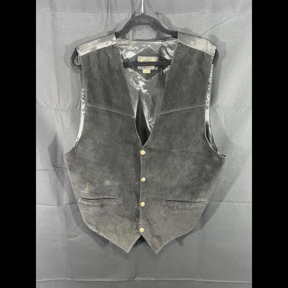 Men's Scully Black Snap Button Vest Size XL